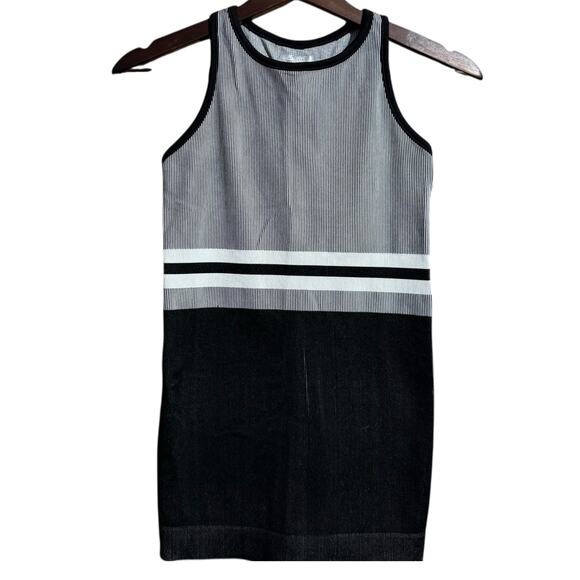Athleta Black and White Block Ribbed Renew Racerback Tank Small - Picture 1 of 3